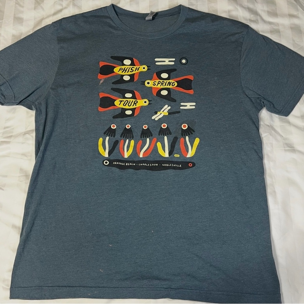 Phish Mockingbird Spring Tour 2022 Tee on Indigo Adult Large ***READ***
